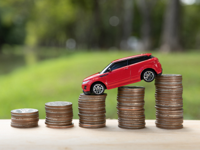 Saving money for car or trade car for cash, finance concept